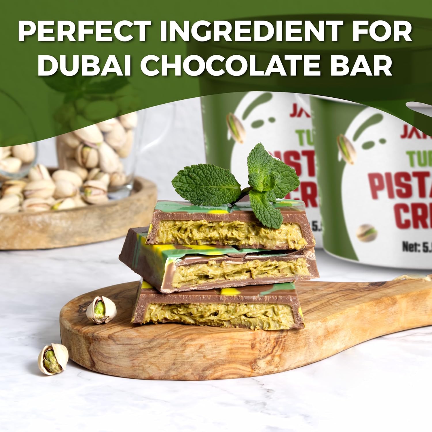 Bulk Pistachio Cream Spread 11 LB, (5 kg) – Premium Turkish Pistachio Butter, Perfect for Dubai Chocolate Bar, Gourmet Paste for Desserts, Breakfast & Indulgent Treats, 2 Packs