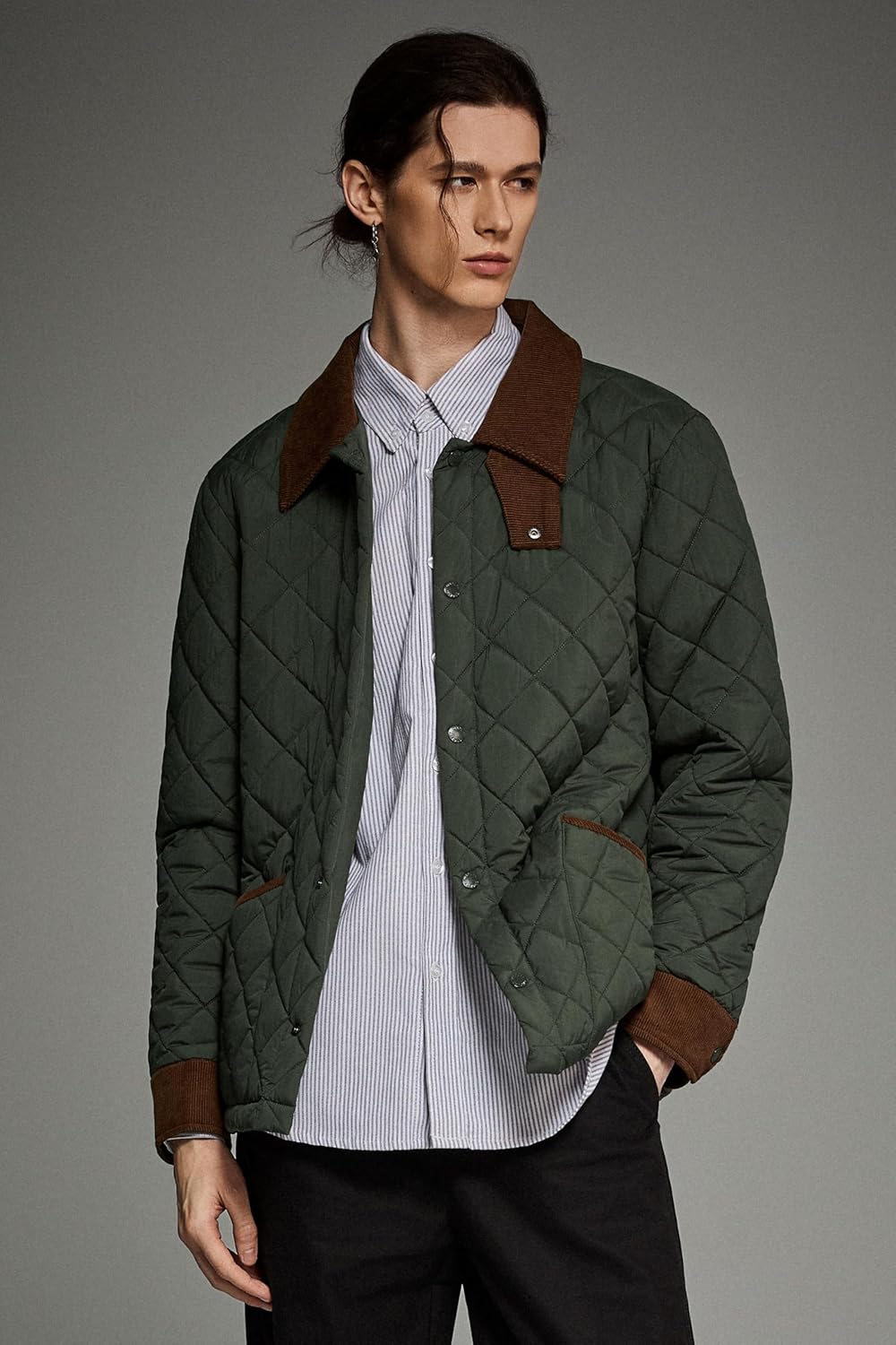 Orolay Men's Lightweight Quilted Puffer Jacket Water Repellent Barn Coat Casual Outerwear with Pockets - Image 6