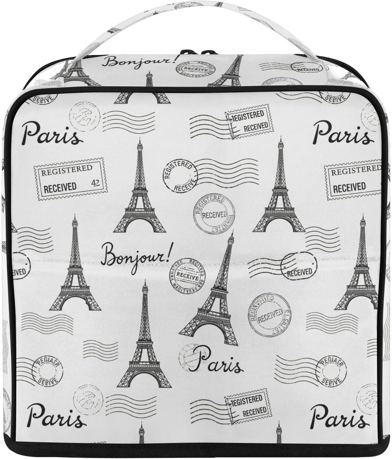 Sinestour Eiffel Tower Print Makeup Bag, Cosmetic Organizer for Travel