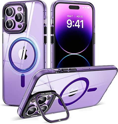 Funda magnética para iPhone 13 Pro Max con soporte para cámara compatible con MagSafe probada en caídas militares a prueba de golpes, delgada,