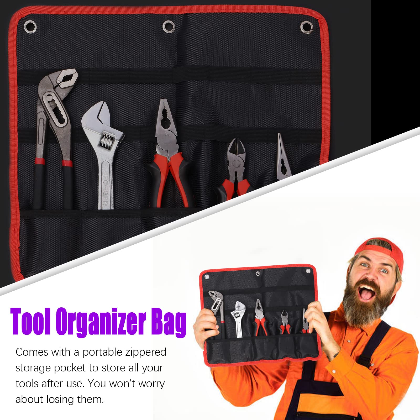 Swpeet 4Pcs Pliers Set with Storage Pouch Assortment Kit, Including