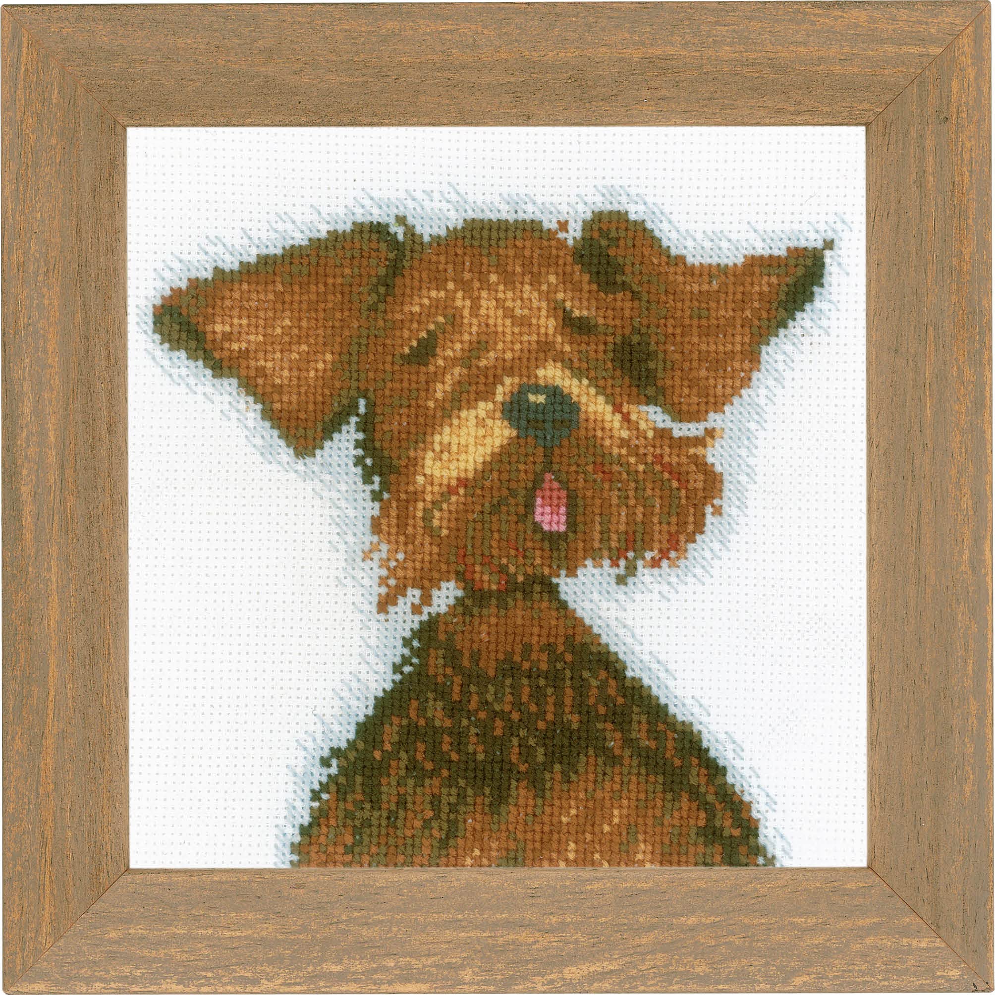 Lanarte Counted Cross Stitch Kit Complete DIY Embroidery Dog Pattern Adult Creative Art Decoration Living Room Activity Manual Gift Approx. 13 x 13 cm Counted Cross Stitch
