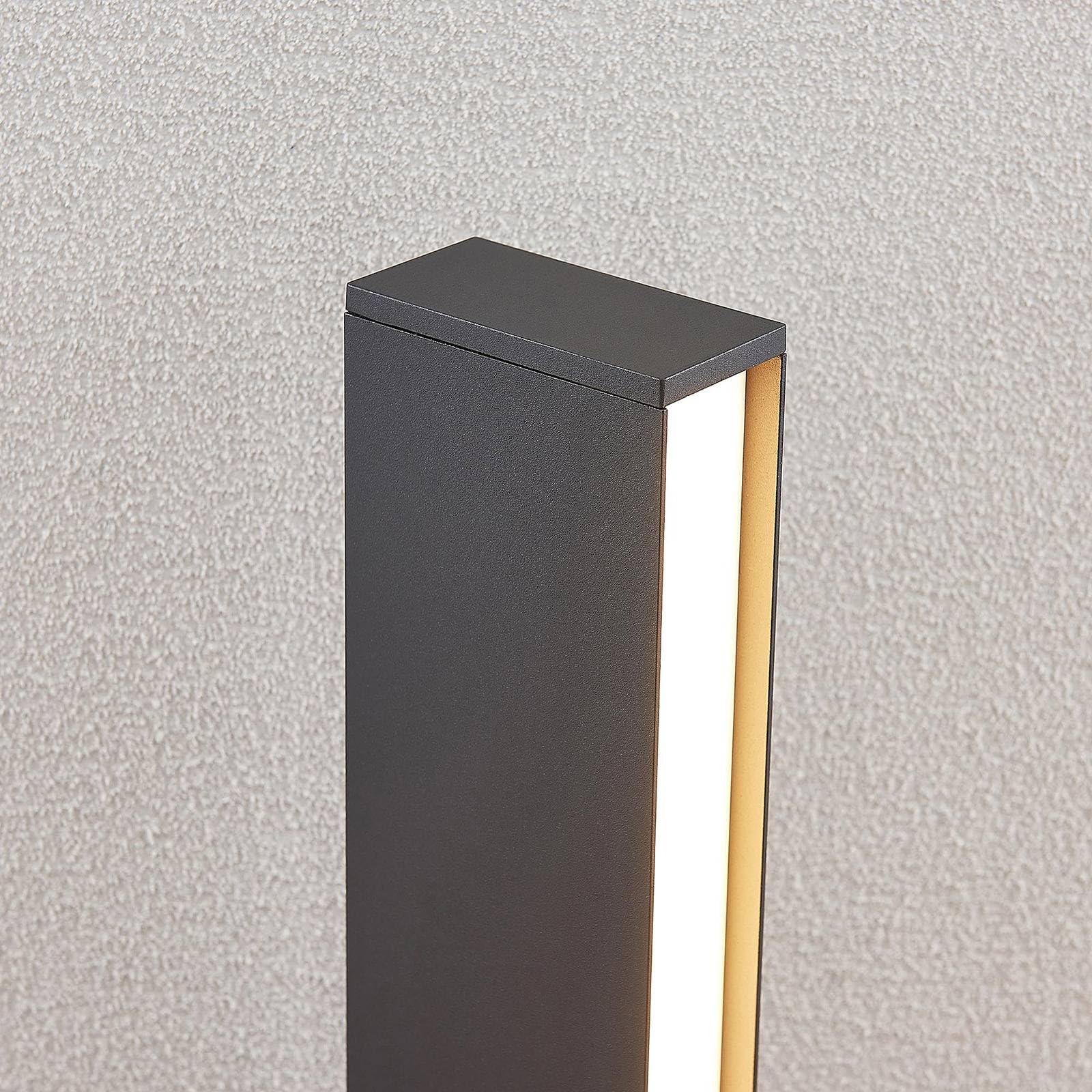 Lucande Lampada LED da esterni (Moderno) colore Grigio, in Alluminio lampadina inclusa lampioncino paletto luminoso lampada viale lampione