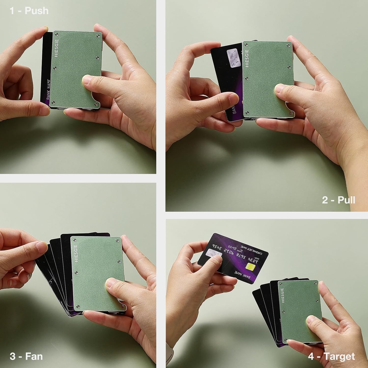 Minimalist Magnetic Wallet for Women, Compatible with MagSafe Wallet with Money Clip, Rfid Blocking Metal Card Holder, Slim Wallet Compatible with iPhone 16/15/14/13/12 Series - Grass Green - Image 5