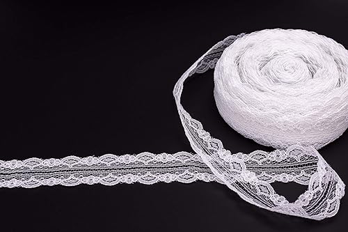 Miniatura 2 de ATRBB Cinta de encaje blanco de 25 yardas para costura, envoltura de regalos y decoraciones de boda nupcial (estilo 1)