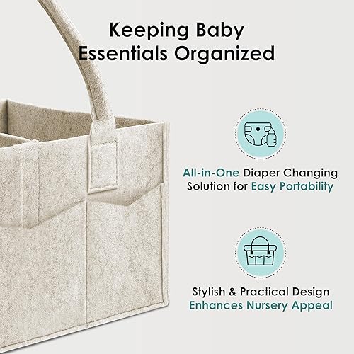 Miniatura 6 de HIPHOP PANDA Paquete de 2 organizadores de pañales  Contenedor de almacenamiento de guardería y organizador de coche para pañales, toallitas y