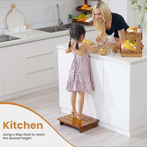 Vista 30 de Holana Taburete de madera de 6.5 pulgadas para adultos (no requiere montaje): 500 libras taburetes de un solo paso para elevador de cama alta - Negro