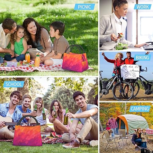 Miniatura 7 de Fubido Perfect Day Theme, bolsa de almuerzo reutilizable para mujeres y hombres, diseño de lunares de la Torre Eiffel, simple bolsa de almuerzo