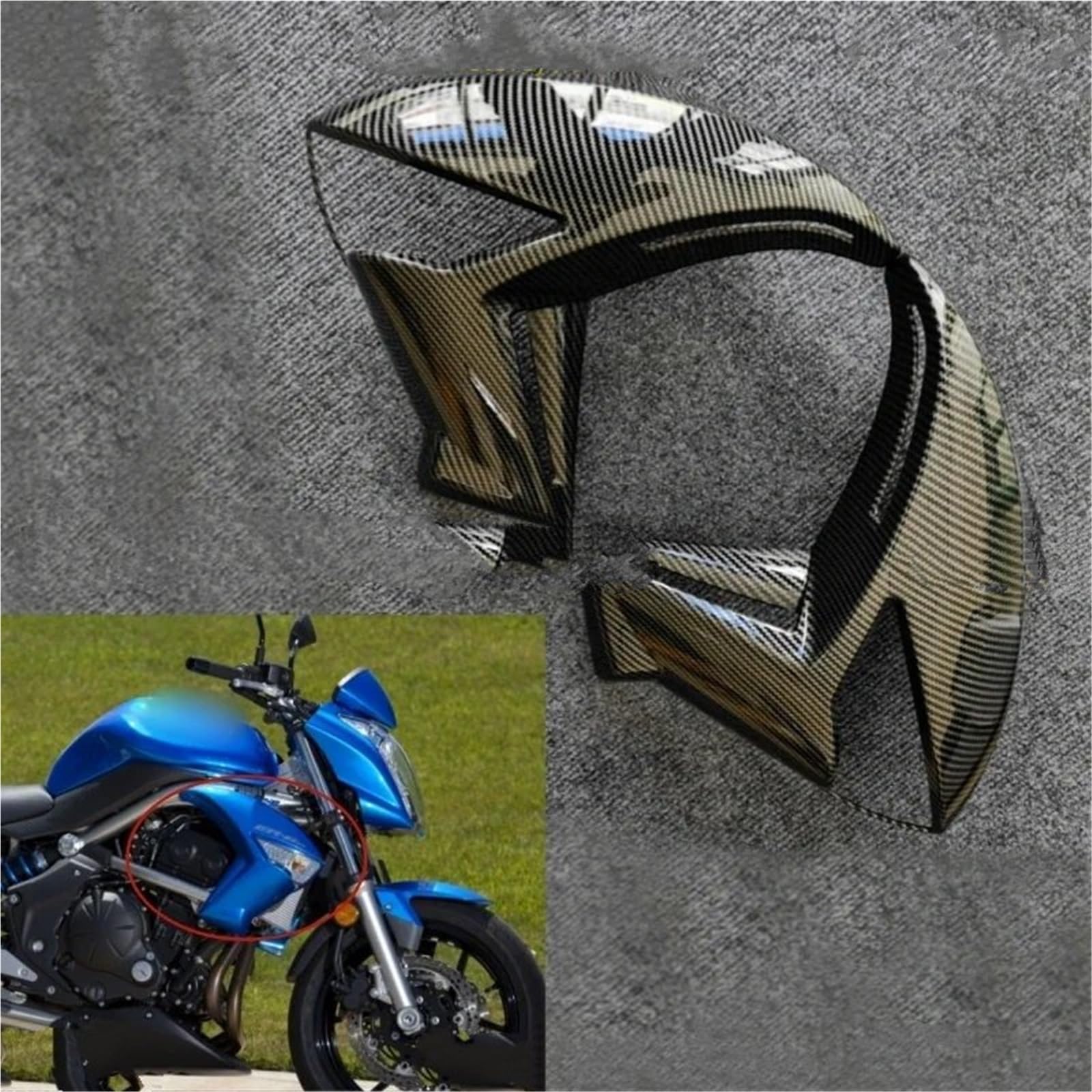 Motocykl Przednia Osłona Chłodnicy Osłona chłodnicy bocznej formowana wtryskowo, pasująca do Kawasaki ER-6N ER 6N ER6N 2009-2011, powłoka z włókna węglowego(A pair)