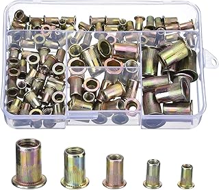 Acier au Carbone Plaqué au Zinc Inserts Filetés Écrou Tête Ecrou M4 M5 M6 M8 M10, 120 Pièces