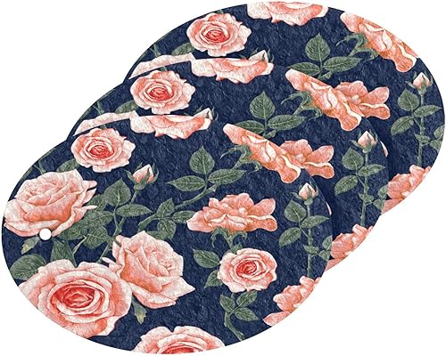 Miniatura 8 de Esponjas de cocina con diseño floral de rosas, esponjas de limpieza de flores, esponjas naturales antiarañazos para cocina, baño, automóviles