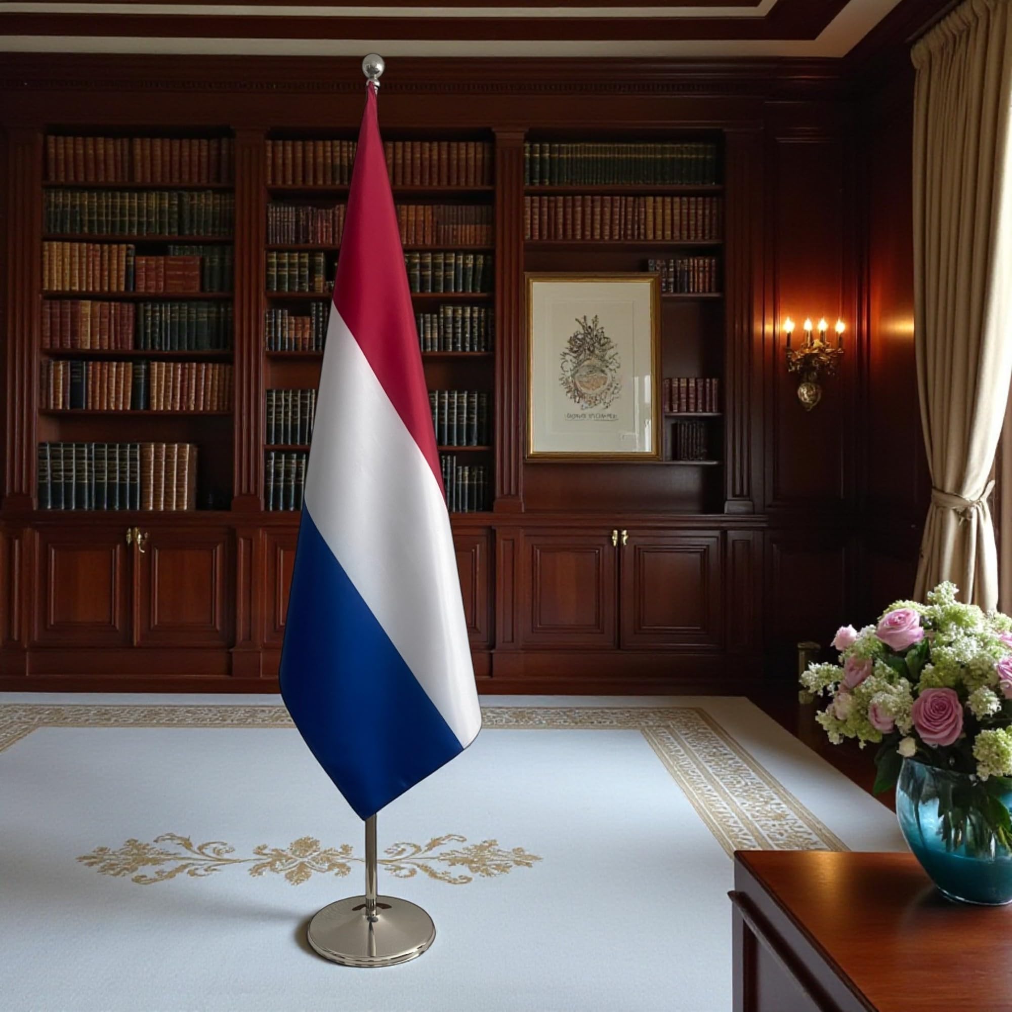 Niederlande Fahne mit Fahnenmast und Fuß Flagge für Büro Flagge mit Fahnenstange CN2-NL