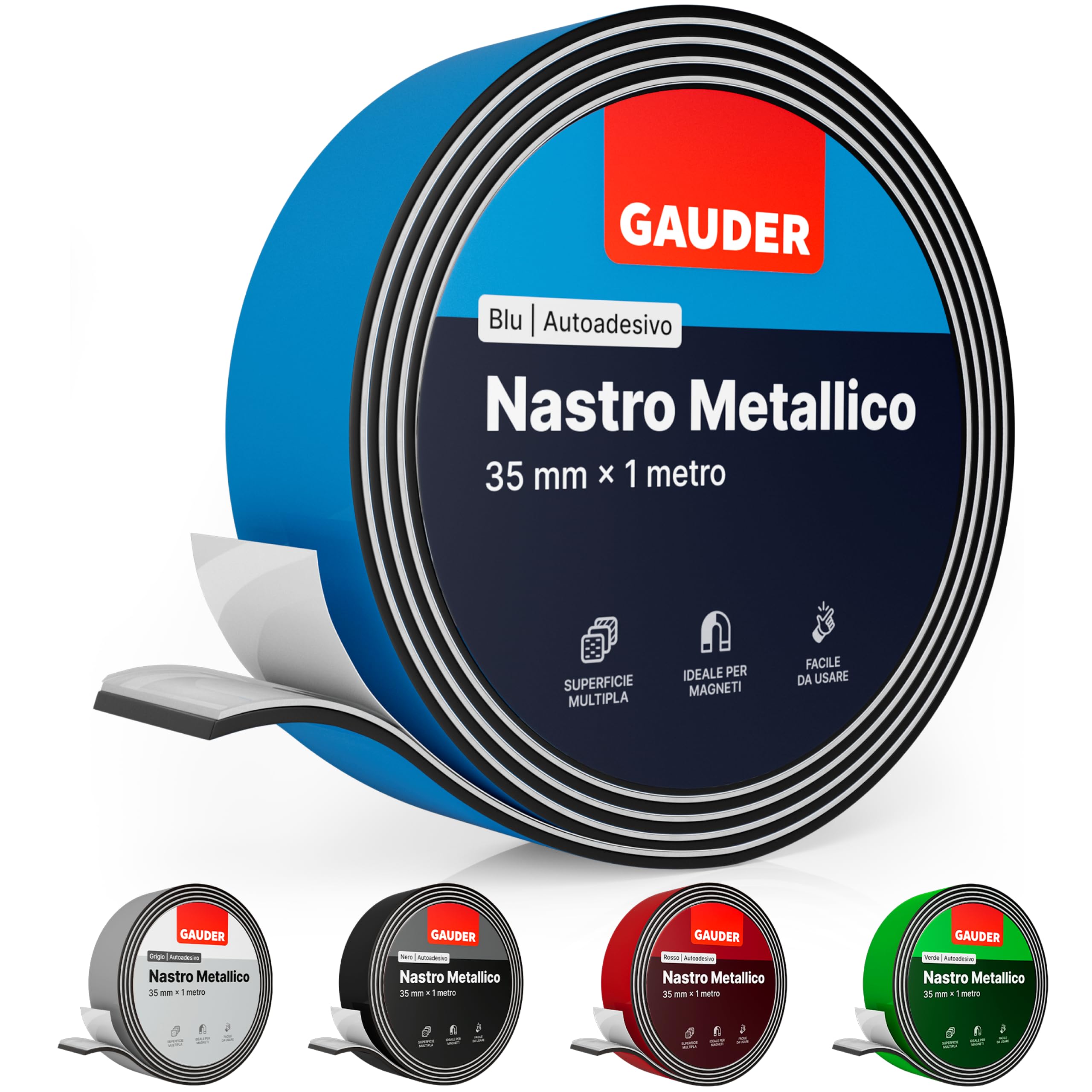 Nastro Metallico Autoadesivo GAUDER 3m - Per Magnet E Figure Tonies, Nero, Adesivo Con Schiuma - Foto 6