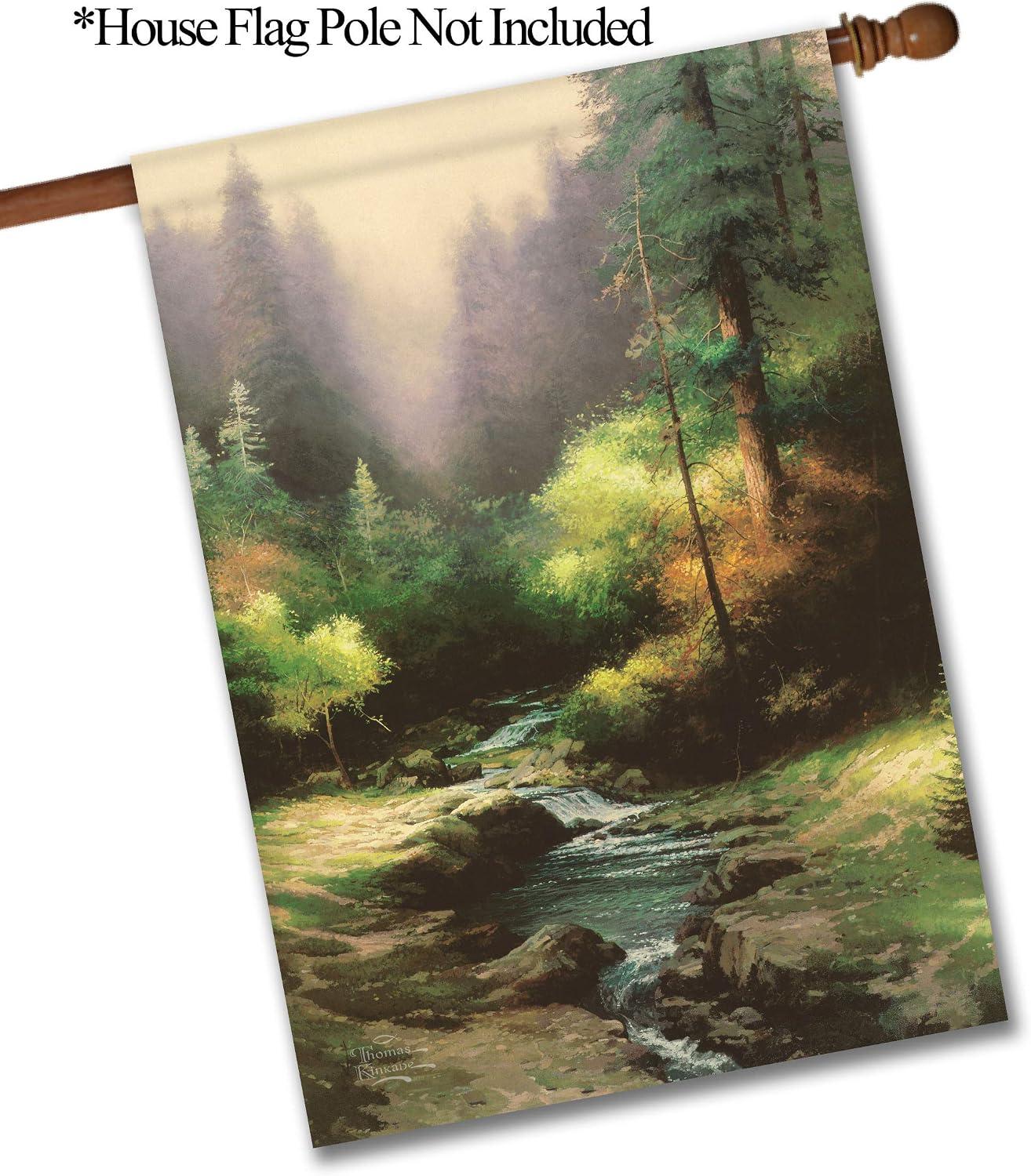 Flagology.com, Thomas Kinkade, Creekside Trail – House Flag – 28″ x 40″, Outdoor, Exclusive Premium Fabric, Licensed Thomas Kinkade