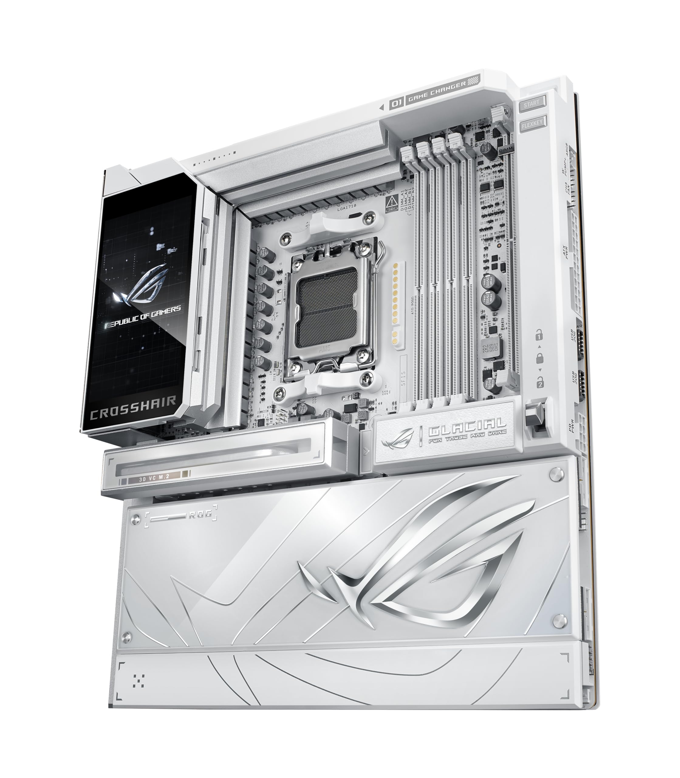 ASUS ROG Crosshair X870E Kühler, AMD E-ATX Motherboard, 24+2+2 Leistungsphasen, DDR5-Steckplätze, zwei PCIe® 5.0 x16 Safe-Steckplätze, sieben M.2-Slots, Dual Realtek 10G Ethernet, AI Cache Boost, Full