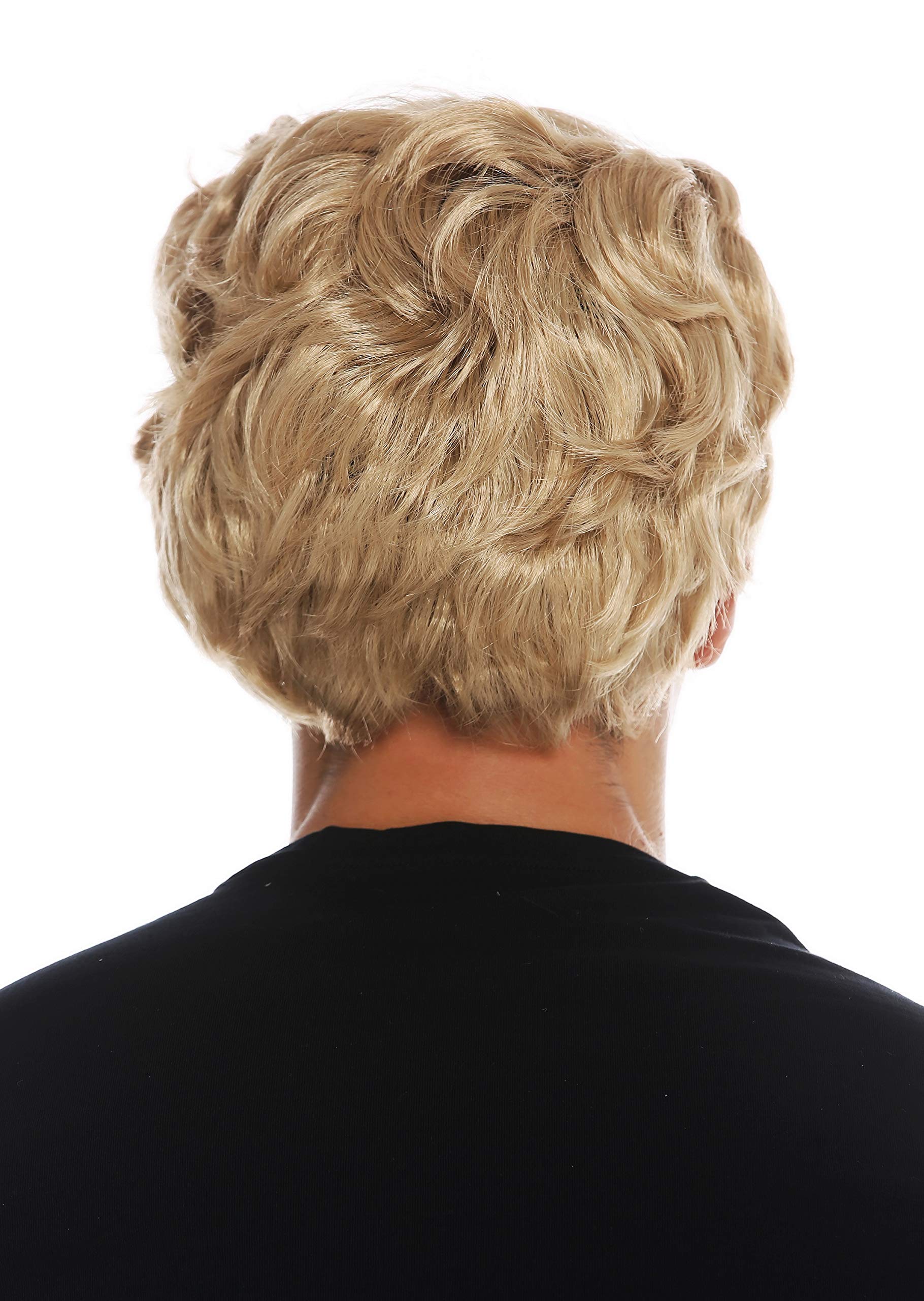 Peluca para hombre rizada con barba, pelo rizado para hombre, color marrón, para fiestas temáticas de los años 80 y 90, accesorios para disfraz