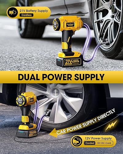 Miniatura 5 de KeenPower Inflador de neumáticos inalámbrico, compresor de aire portátil, bomba de aire de neumáticos de automóvil de 160 PSI, compresor de aire