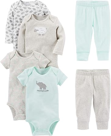 Simple Joys by Carter's Baby 6-piece Bodysuits (Short and Long Sleeve) and Pants Set