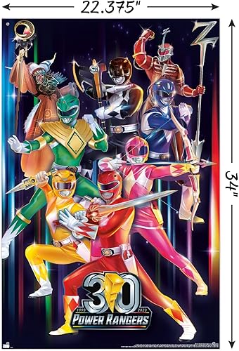 Miniatura 3 de Power Rangers - Póster de pared del grupo 30 con pasadores