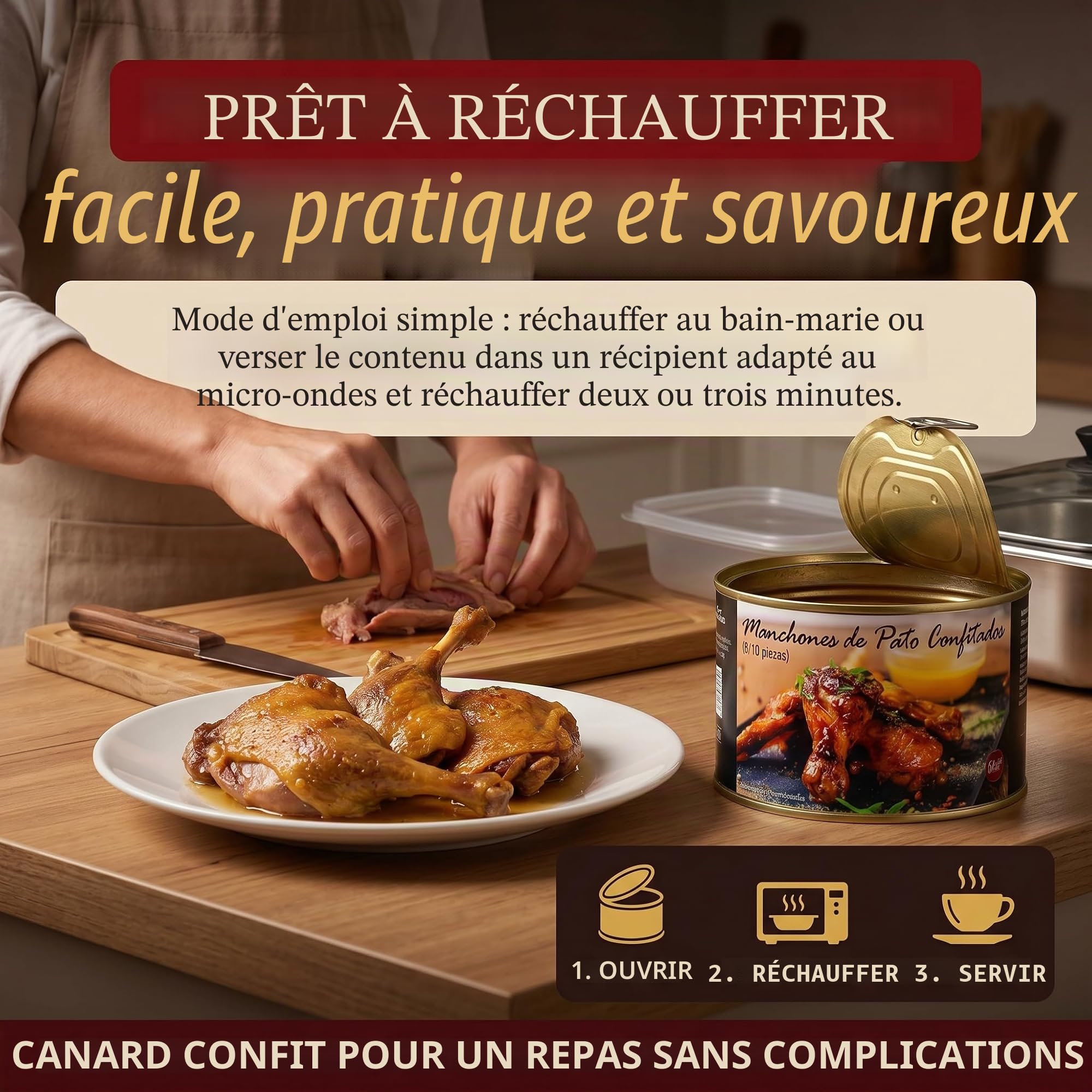 Confit De Canard 8/10 Manchons De Canard Confit Polgri 1350 grs.