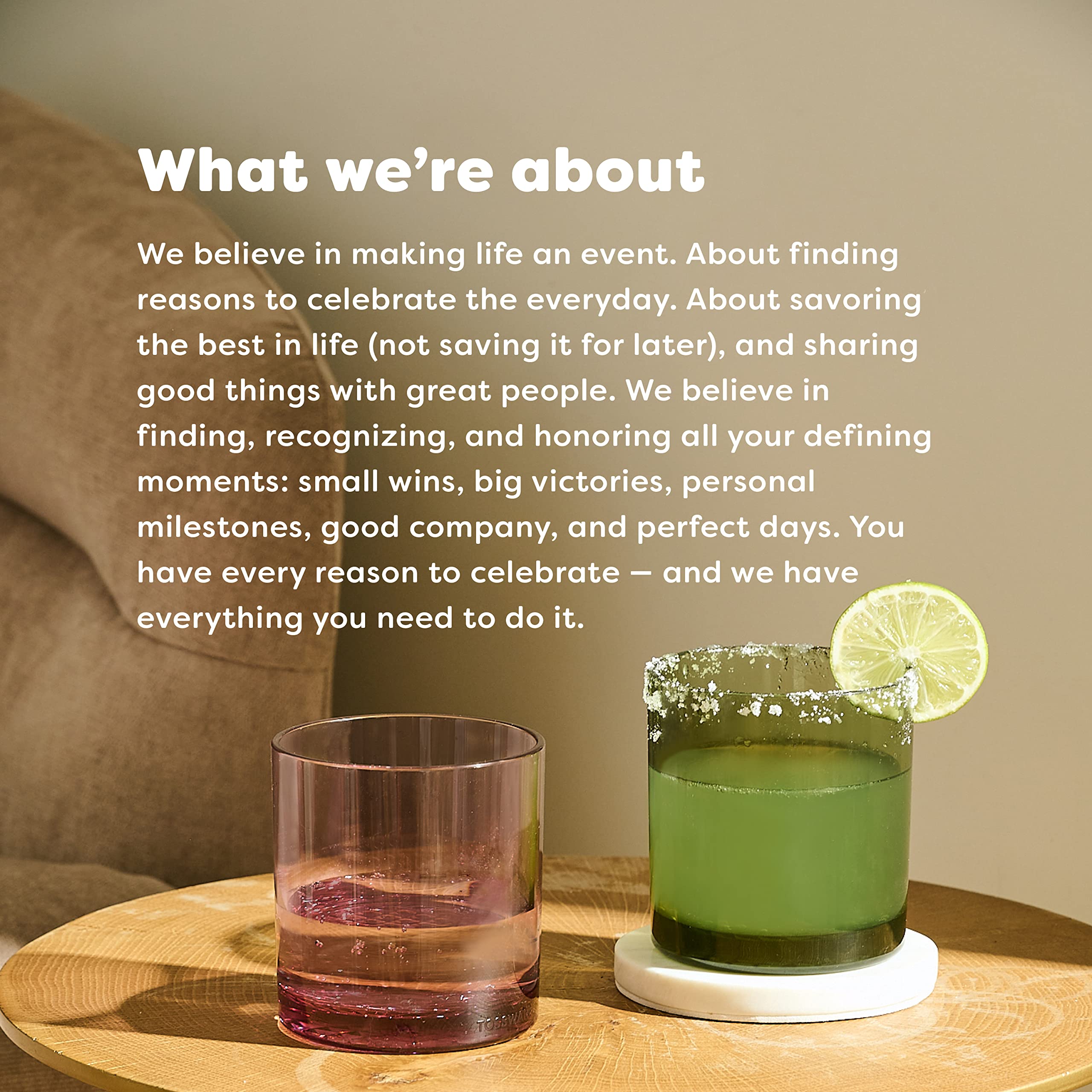 TOSSWARE RESERVE 12oz Old Fashioned - Color Series SET OF 4, Premium Quality, Tritan Dishwasher Safe & Heat Resistant Unbreakable Plastic Whiskey Glasses