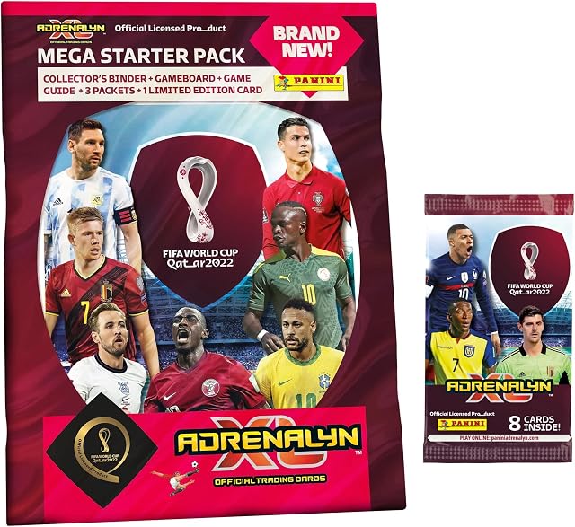 2022 Panini Adrenalyn XL FIFA World Cup Cards - Starter Pack + 1 Bonus Pack (Album, 32 Cards + 1 LE Card) (Album is for The Cards, NOT The Stickers)