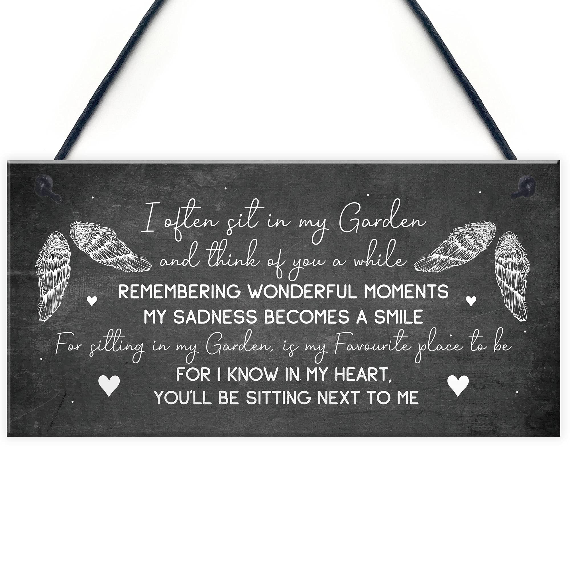 Red Ocean Grey Garden Plaque Hanging Shed Sign Mum Nan Grandad Memorial Keepsake