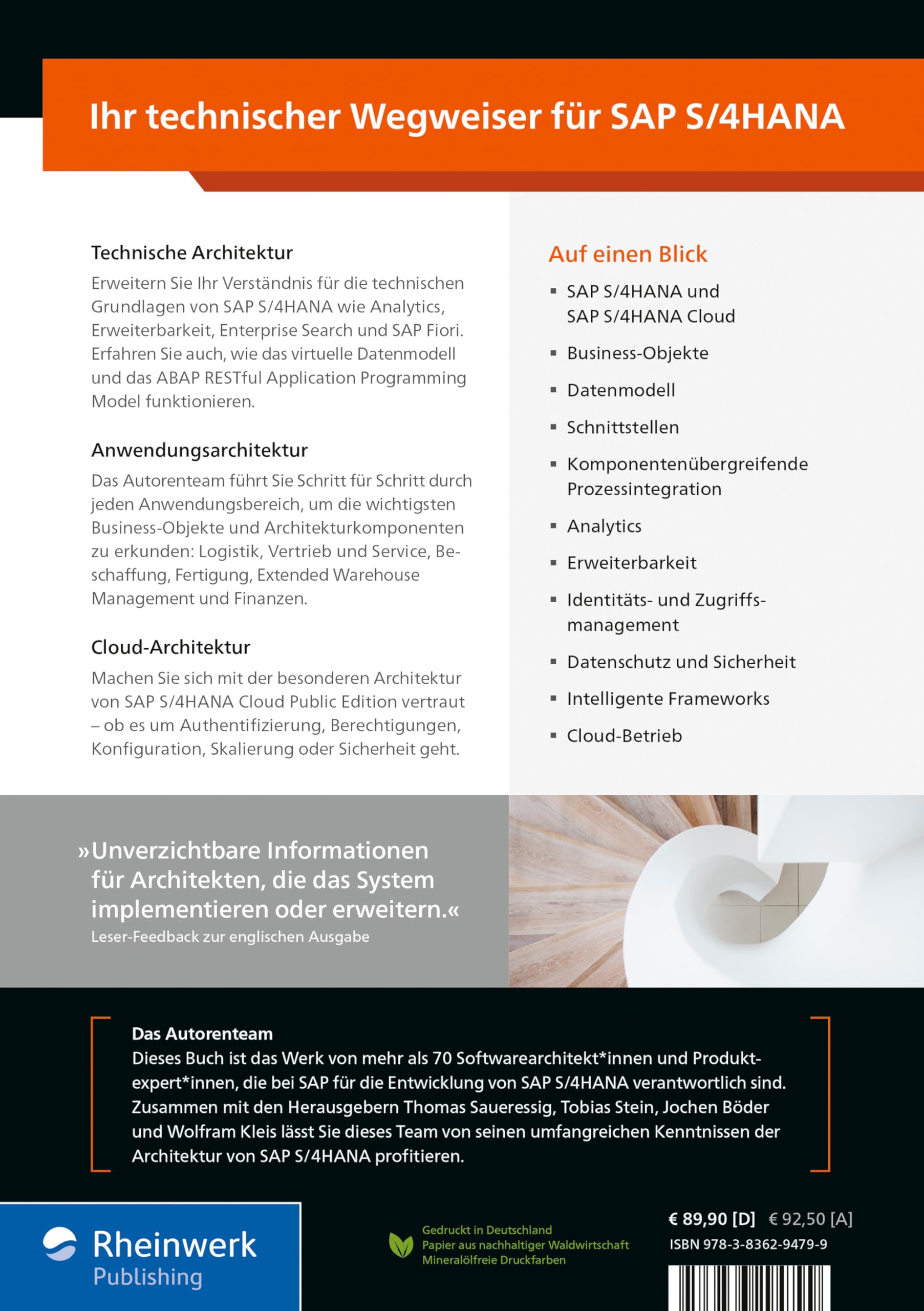 SAP S/4HANA – Architektur: Technische Grundlagen und Prinzipien, Applikationsarchitektur von zentralen Bereichen und SAP S/4HANA Cloud (SAP PRESS)