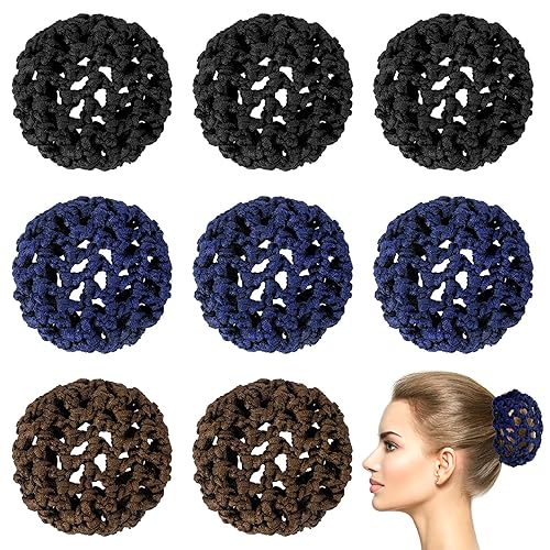 8 piezas de ballet, para moño, para ballet, redes, elásticas, para moño, para baile, servicio de alimentos, ballet, moño, patinaje, moño (3 colores)