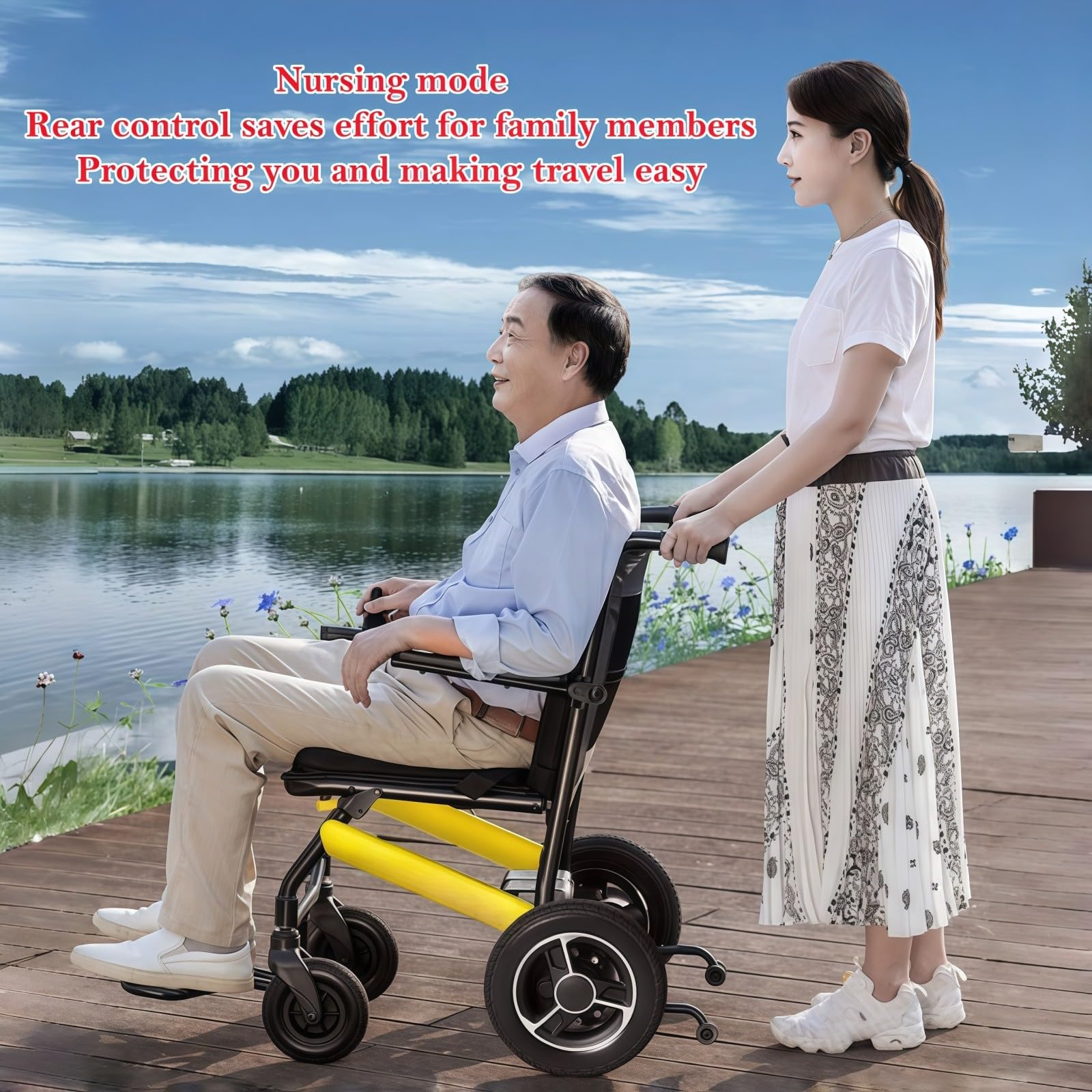 Carrozzina Elettrica Per Adulti, Leggera E Pieghevole, Portata 100 Kg, Telaio In Fibra Di Carbonio — Ideale Per Persone Con Disabilità E Anziani.