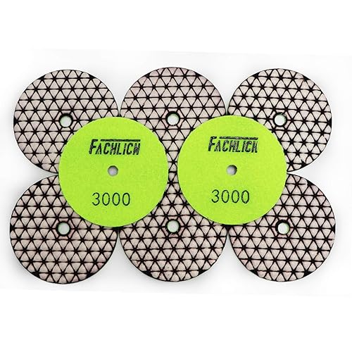 Almohadillas de pulido de diamante de 4 pulgadas secas 8 piezas de granos 3000 para azulejos de encimera de piedra de cuarzo de granito de mármol