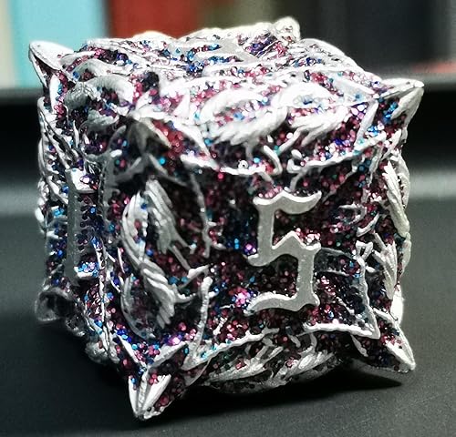 Juego de dados de metal DND Flash Magic Vine Leaf 7 piezas de dados poliédricos D&D aplicables a DunFgeons and Dragons Gift Juego de dados de rol