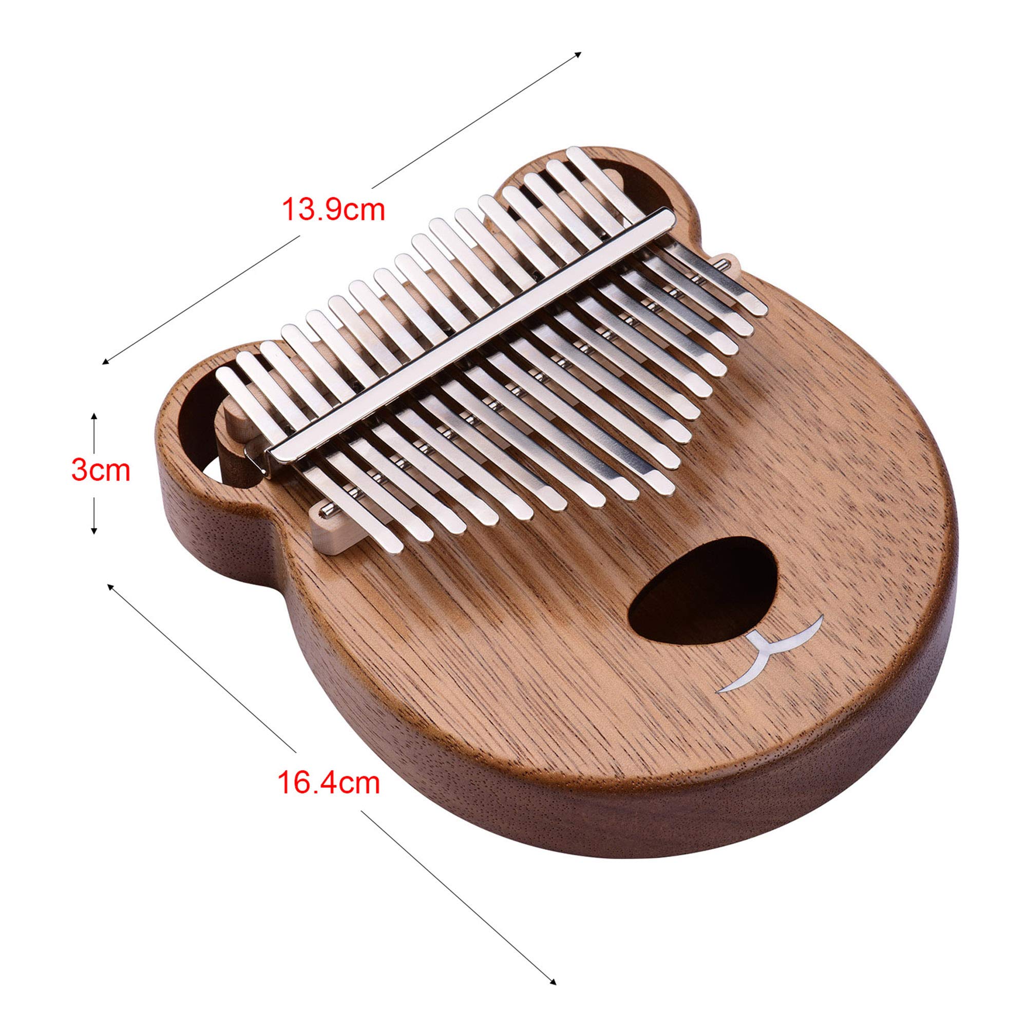 Piano à Pouce Kalimba 17 Touches Instruments de Musique de Corps de Mbira en Bois de Haute Qualité avec Le Livre d'apprentissage Kalimba Piano