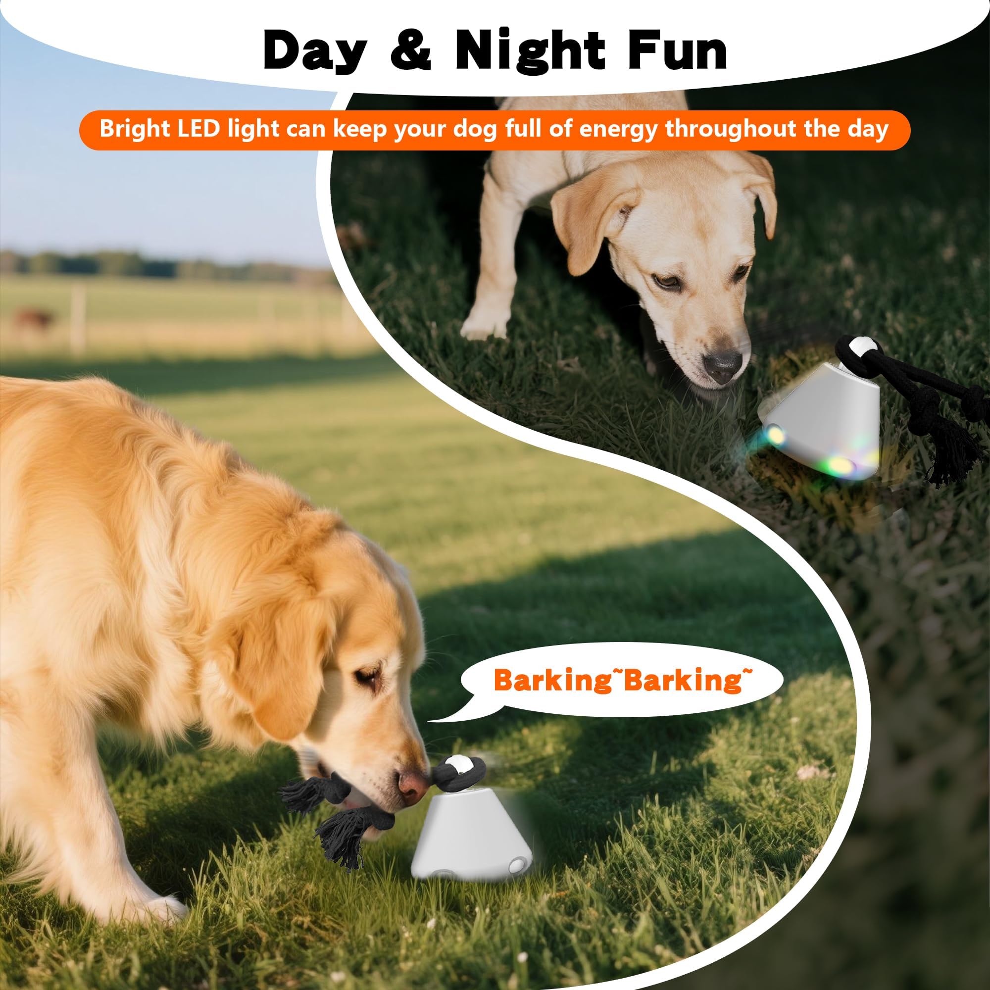 Juguete interactivo para perros con luz LED, bola rodante eléctrica recargable para perros y gatos, juego de mascotas activado por movimiento, juguete de movimiento activo para diversión atractiva