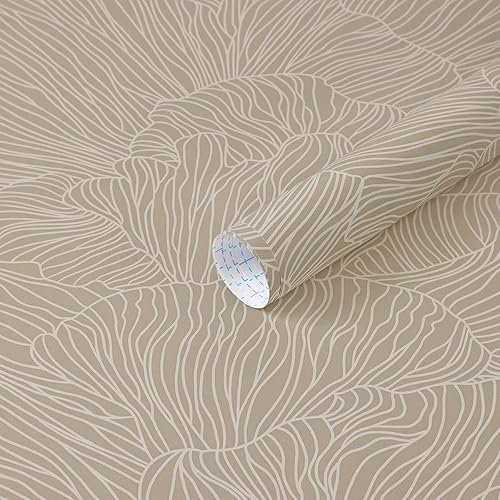 Heroad Papel tapiz autoadhesivo de color marrón bohemio de 17.3 x 78.7 pulgadas, papel de pared a rayas, moderno, extraíble, autoadhesivo, para