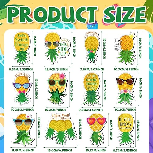 Miniatura 2 de Xuhal 12 Piezas Imanes de Piña Decoraciones de Puerta de Crucero Calcomanías Magnéticas de Piña Tropical Decoración Puerta de Crucero Refrigerador