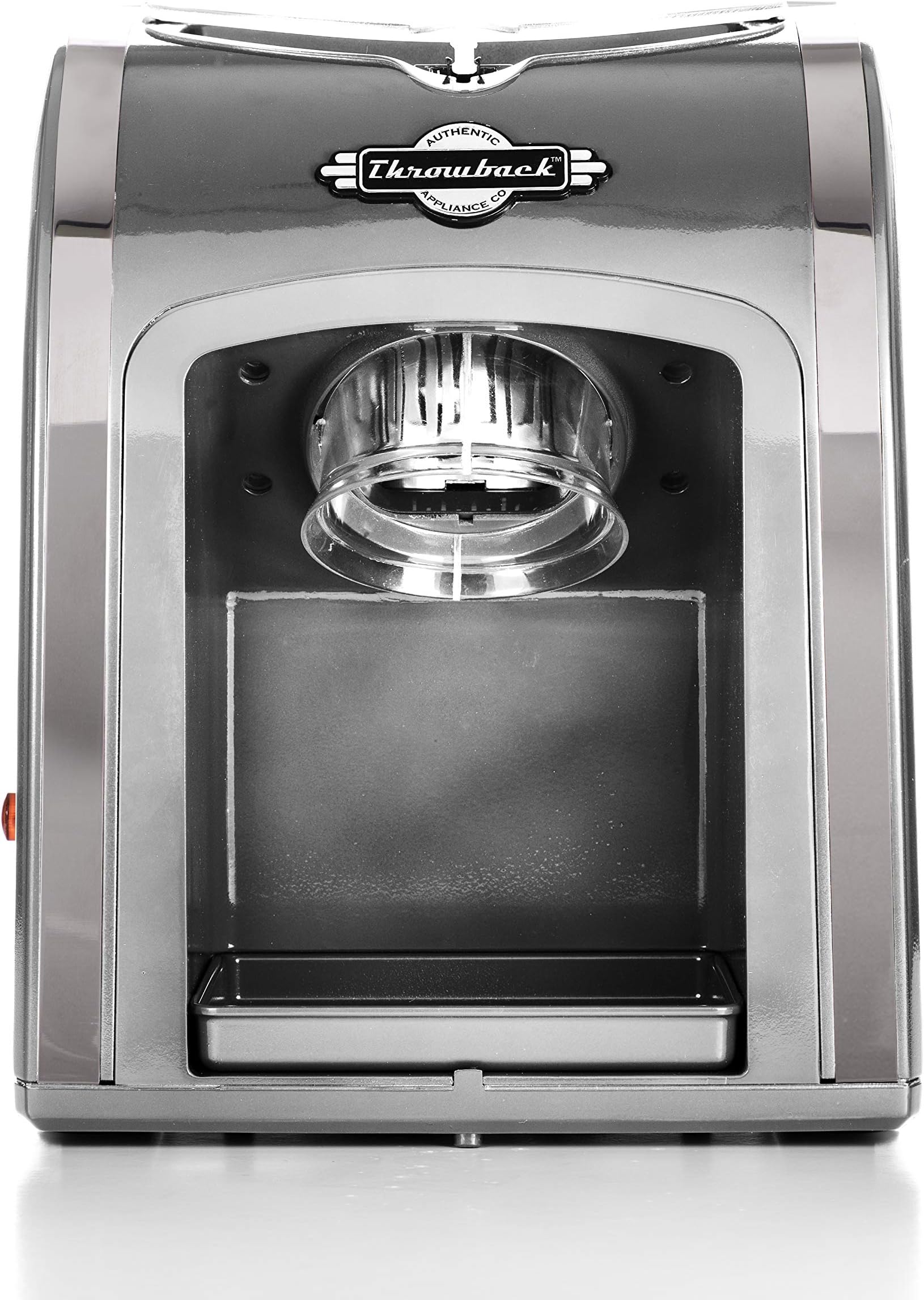 Throwback (60048) The Big Freeze Hawaiian Ice Shaver & Snow Cone Maker, Chrome & Silver