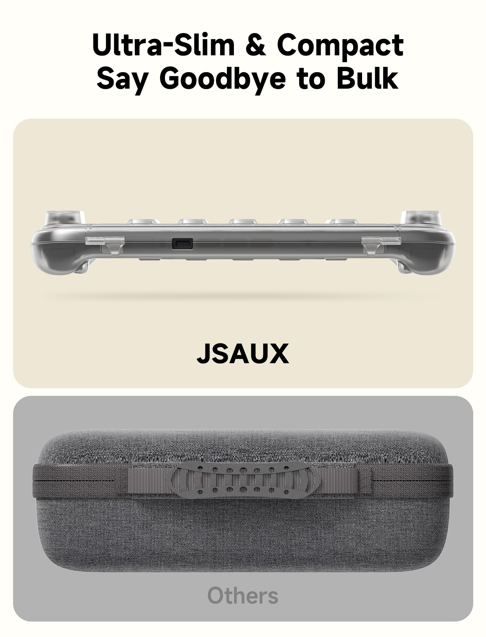 JSAUX Etui do konsoli kompatybilny z Nintendo Switch 2 (2025), twarde etui ochronne z gniazdem na karty do gier, pyłoszczelne, idealne w podróży, smukłe i lekkie – półprzezroczyste, PC0116