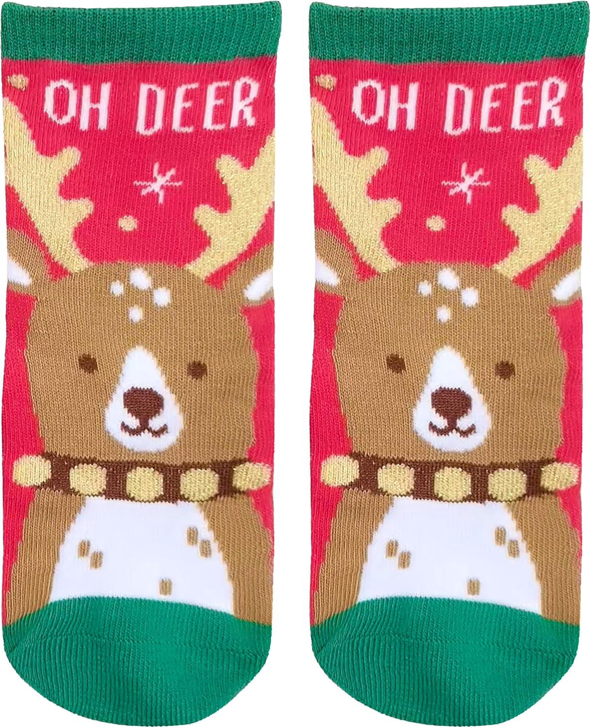 Stephen Joseph Unisex-Kid's Crew Socks, Reindeer, Large