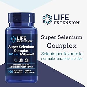 Life Extension, Selenium Complex & Vitamin E (Selenium Complex) 100 Vegan Capsules, Laboratory Tested, Gluten Free, Vegetarian, Soy Free, Non-GMO