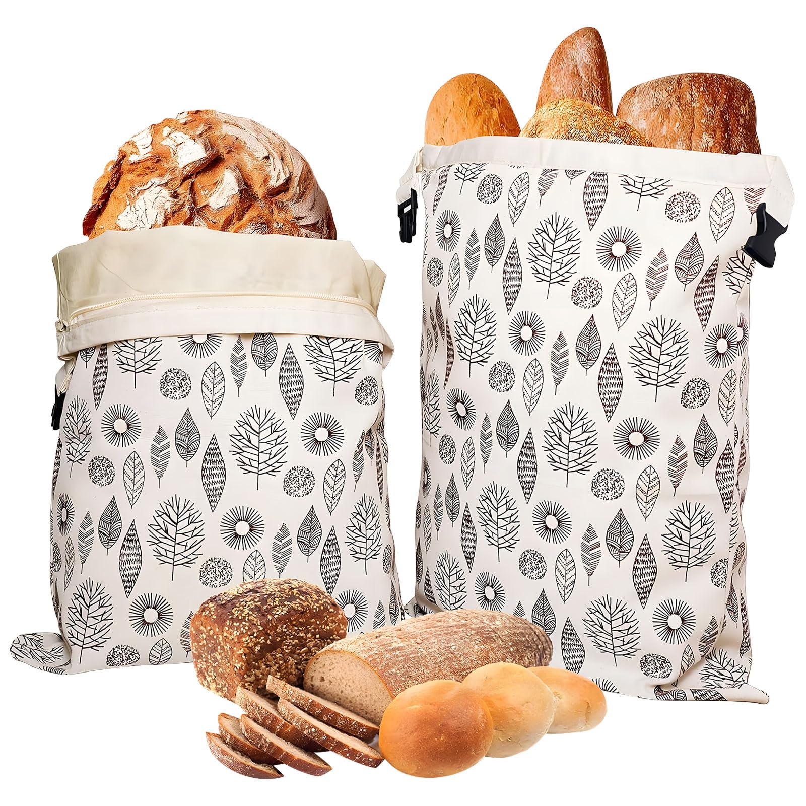 Bolsa de almacenamiento de pan de tela de algodón Greabuy reutilizable eco