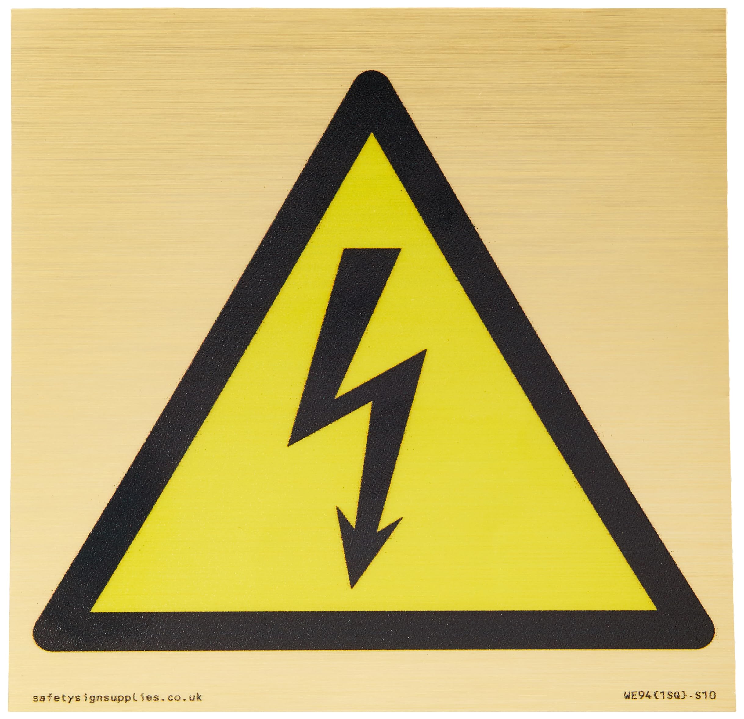 Viking Signs W012 Warning: Electricity Sign - 100x100mm - S10, Yellow/White