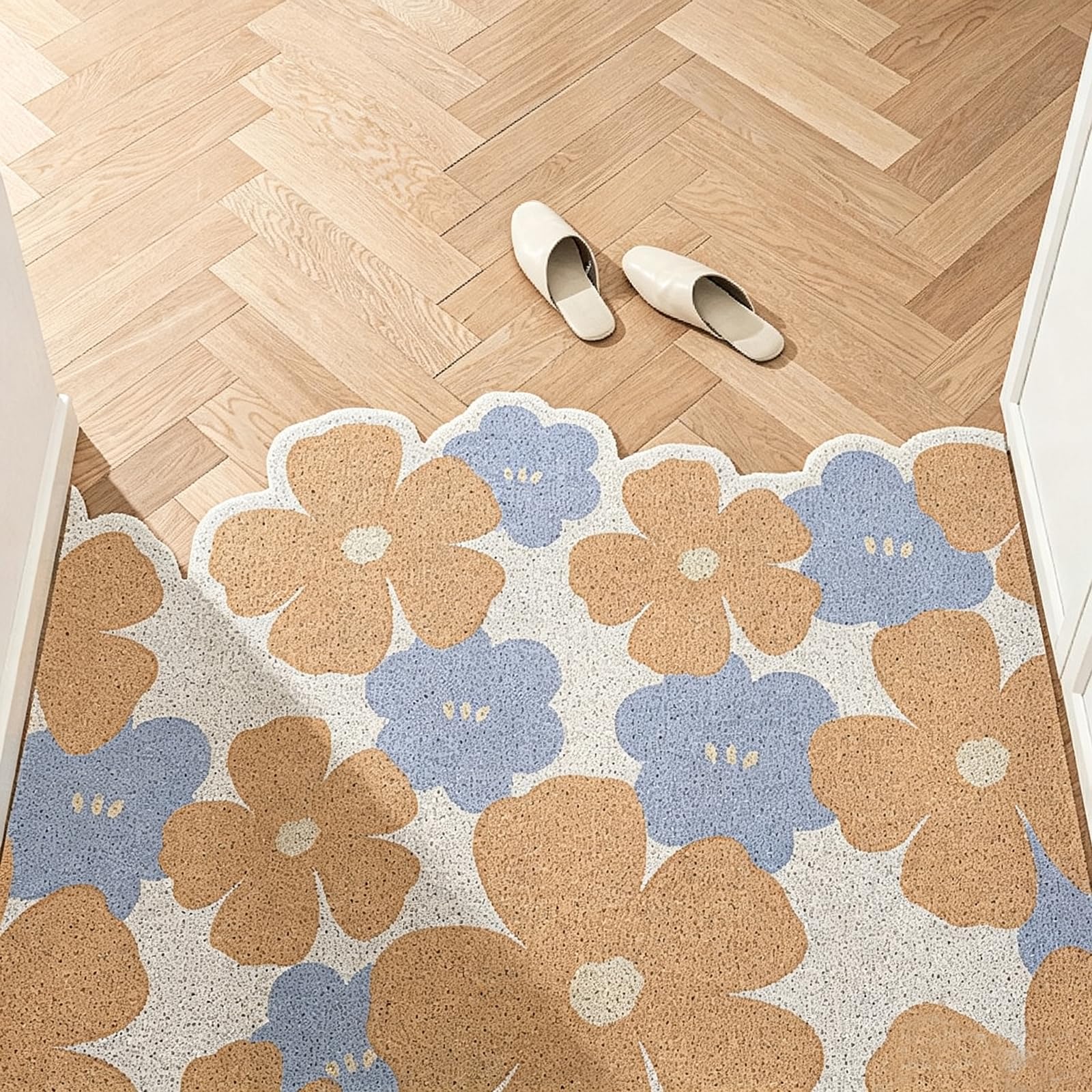 Generico Zerbino Floreale Fresco,Zerbino D'ingresso PVC Antiscivolo per D'ingresso,C,120x180cm(47x71inch)