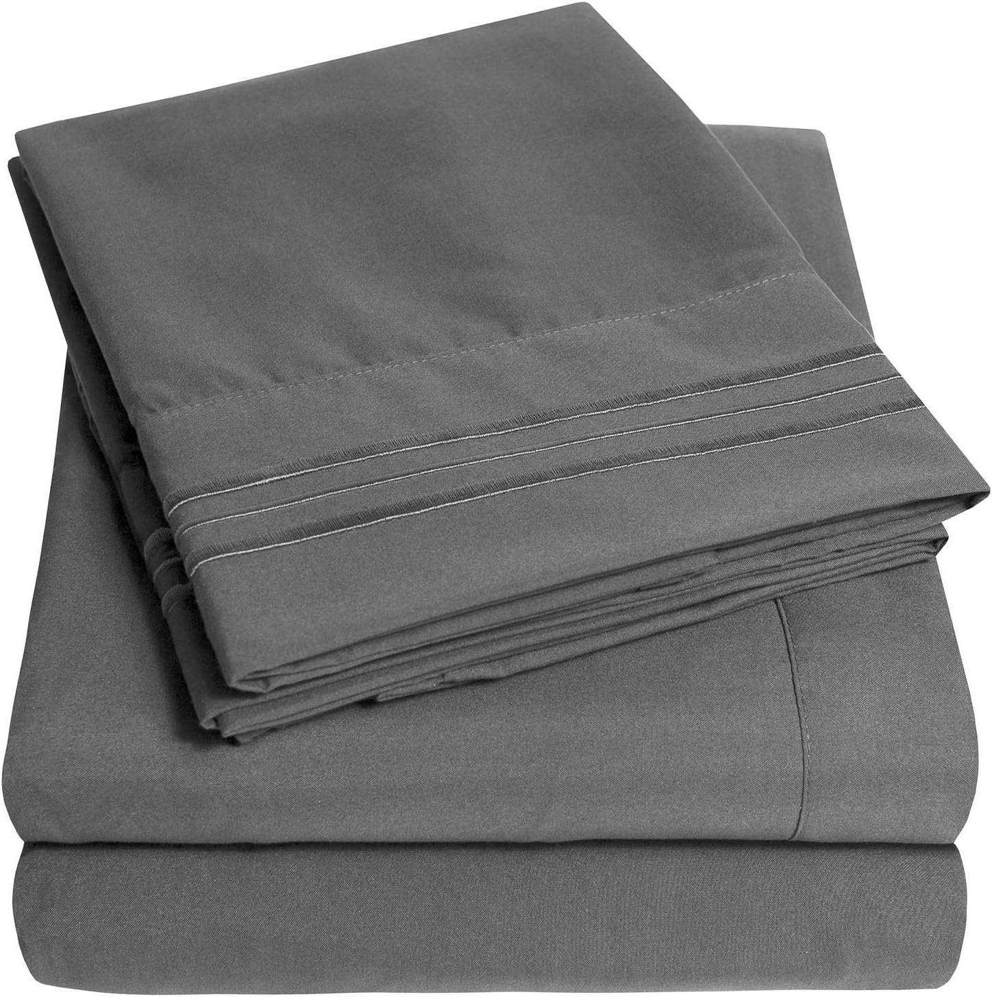 1500 Supreme Collection Extra Soft RV Queen Sheets Set, Gray - Luxury Bed Sheets Set with Deep Pocket Wrinkle Free Hypoallergenic Bedding, Over 40 Colors, RV Queen Size, Gray