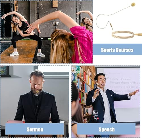 Miniatura 5 de TOODOO Micrófono eléctrico en la parte trasera del oído, mini micrófono XLR sobre la oreja, micrófono XLR con cable XLR de 4 pines y micrófono,