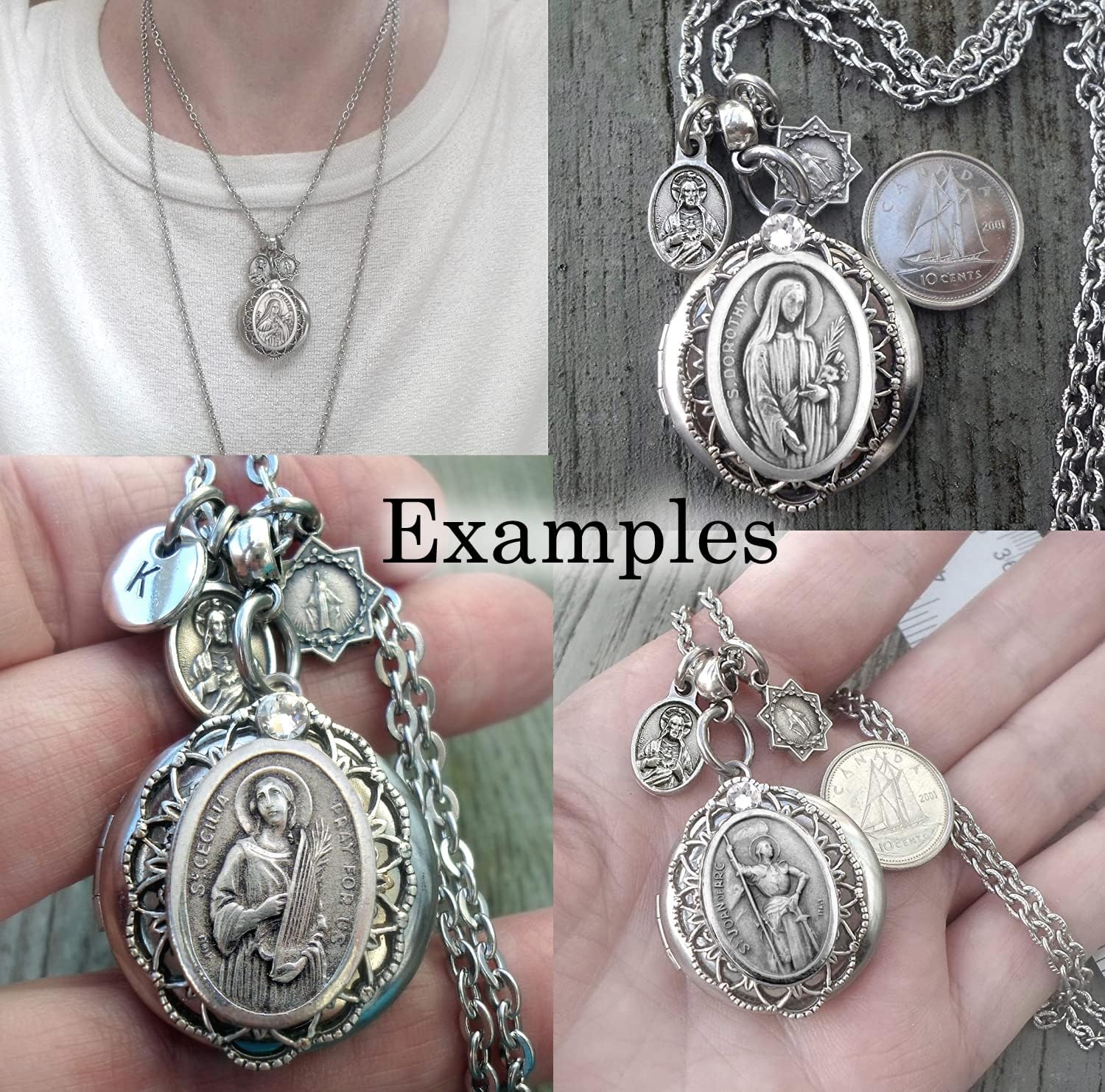 St. Catherine of Siena Locket Necklace, Catholic Charm Jewelry, Confirmation Gift, Patron Saint Gift - Image 5