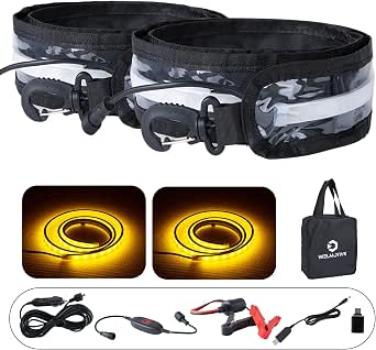 12V 4ft Led Light Strip Dimmable Camping Awning Light with 140 SMD 2835 LED Chips Cabinet Lights, Rv Accessories Waterproof IP67 Multi-Functional Use for Car Tent, Camper Motorhome