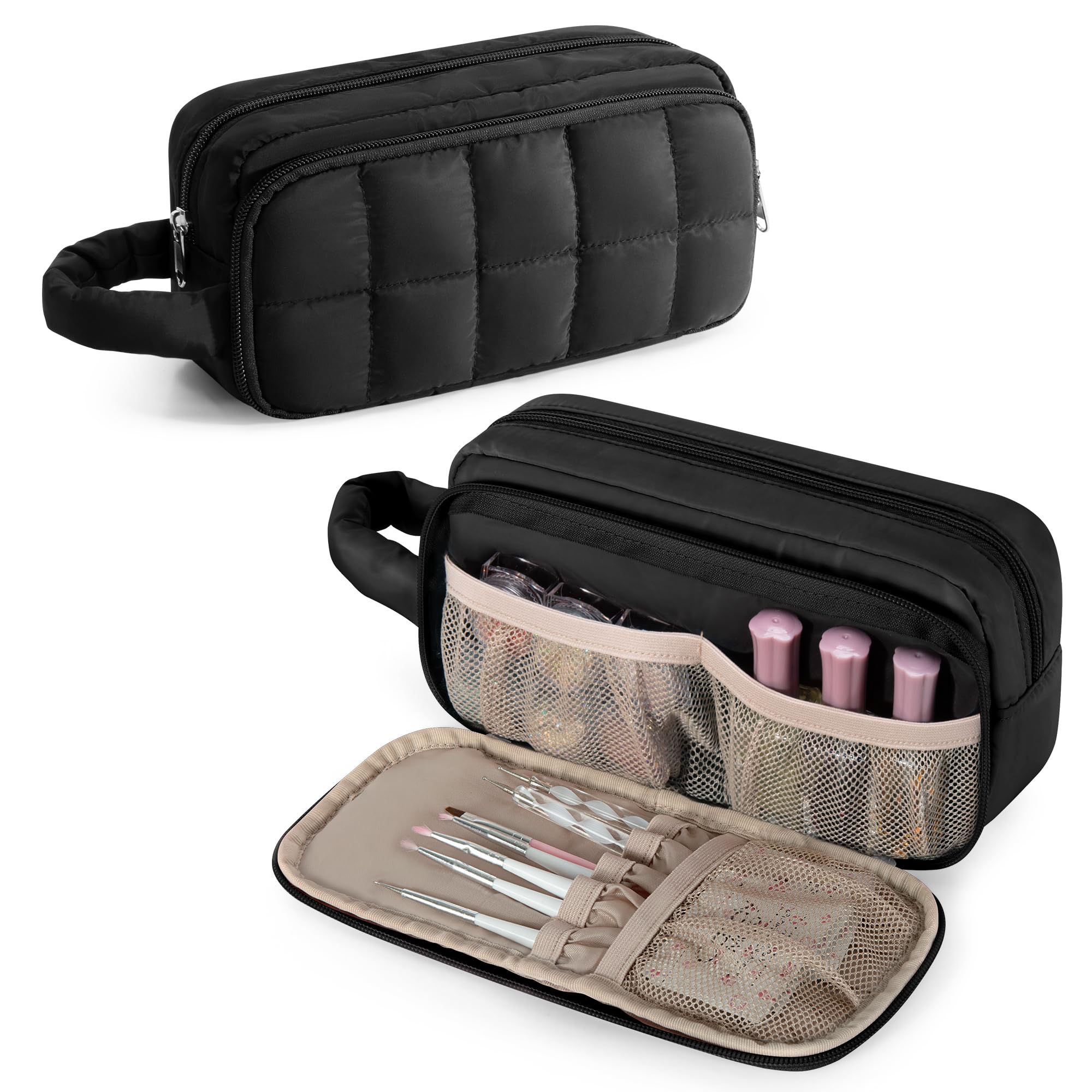 LUXJA Puffy Nail Polish Organizer Case Holds 12-18 Bottles (15ml/0.5 fl.oz)