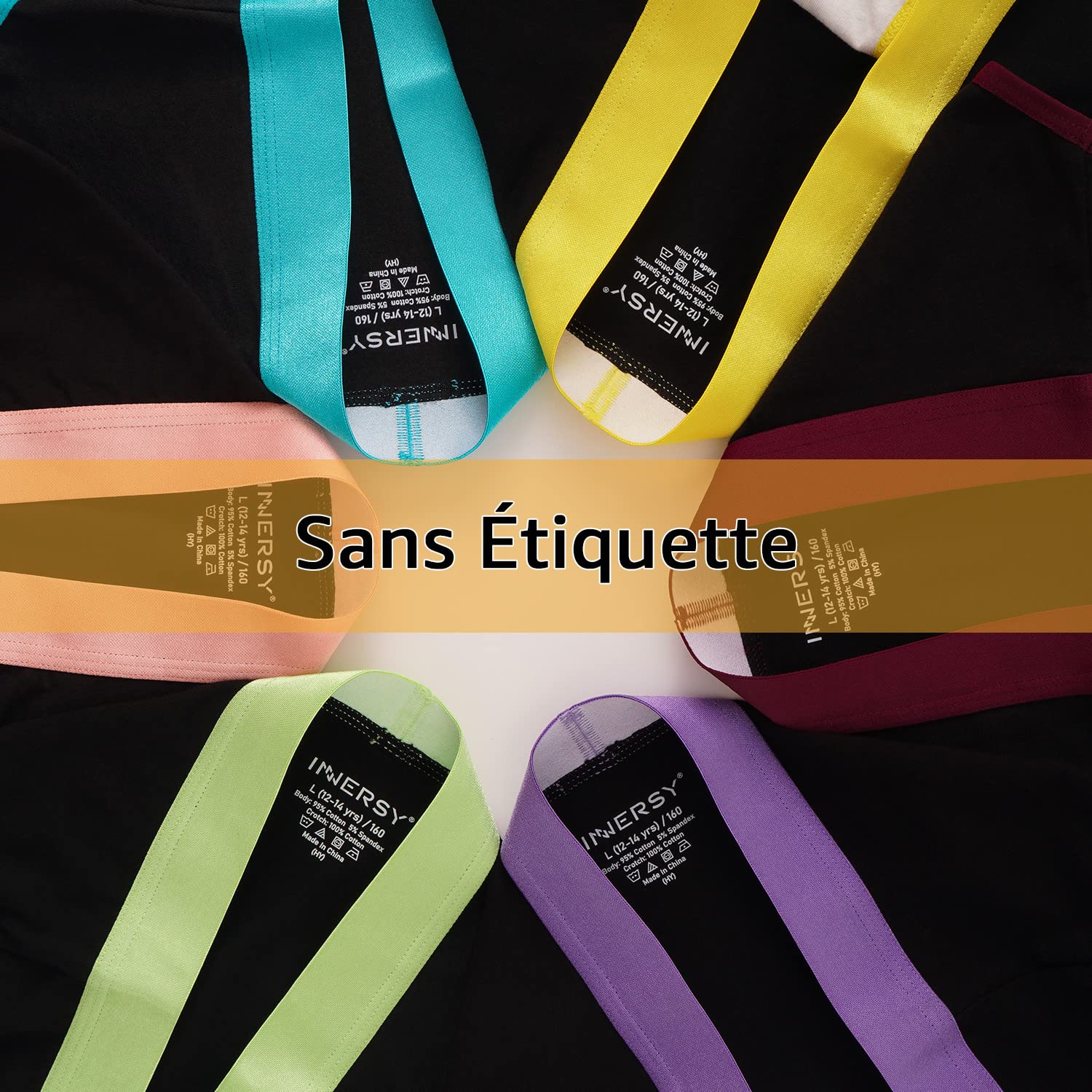 INNERSY Culotte Fille en Coton Stretch Slip Ceinture de Sport sous-vêtement Ado 8 à 16 Ans Lot de 6