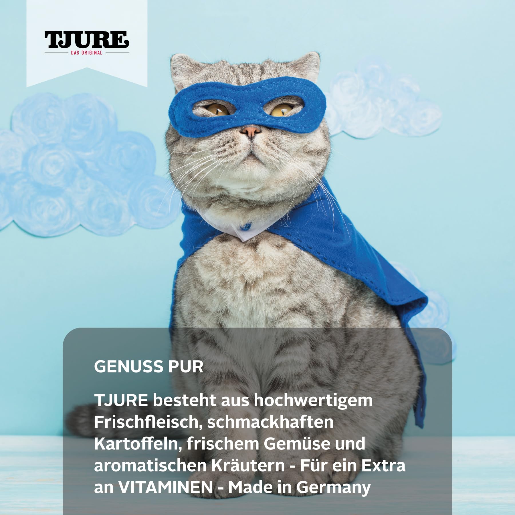 TJURE Katzensmoothie 4 + 2 Kraftbrühe Set | Ergänzungsfuttermittel für Katzen | 4 x 220 ml + 2 x 320 ml | Ideal als Futter Topping & Leckerli | 100 % natürliche Zutaten | Made in Germany